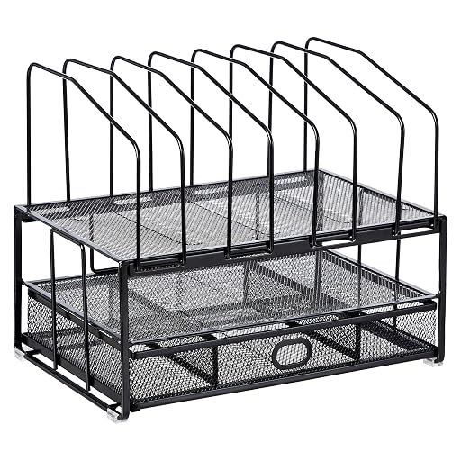 MockWares Basics Mesh Seven Slot File Organiser Black