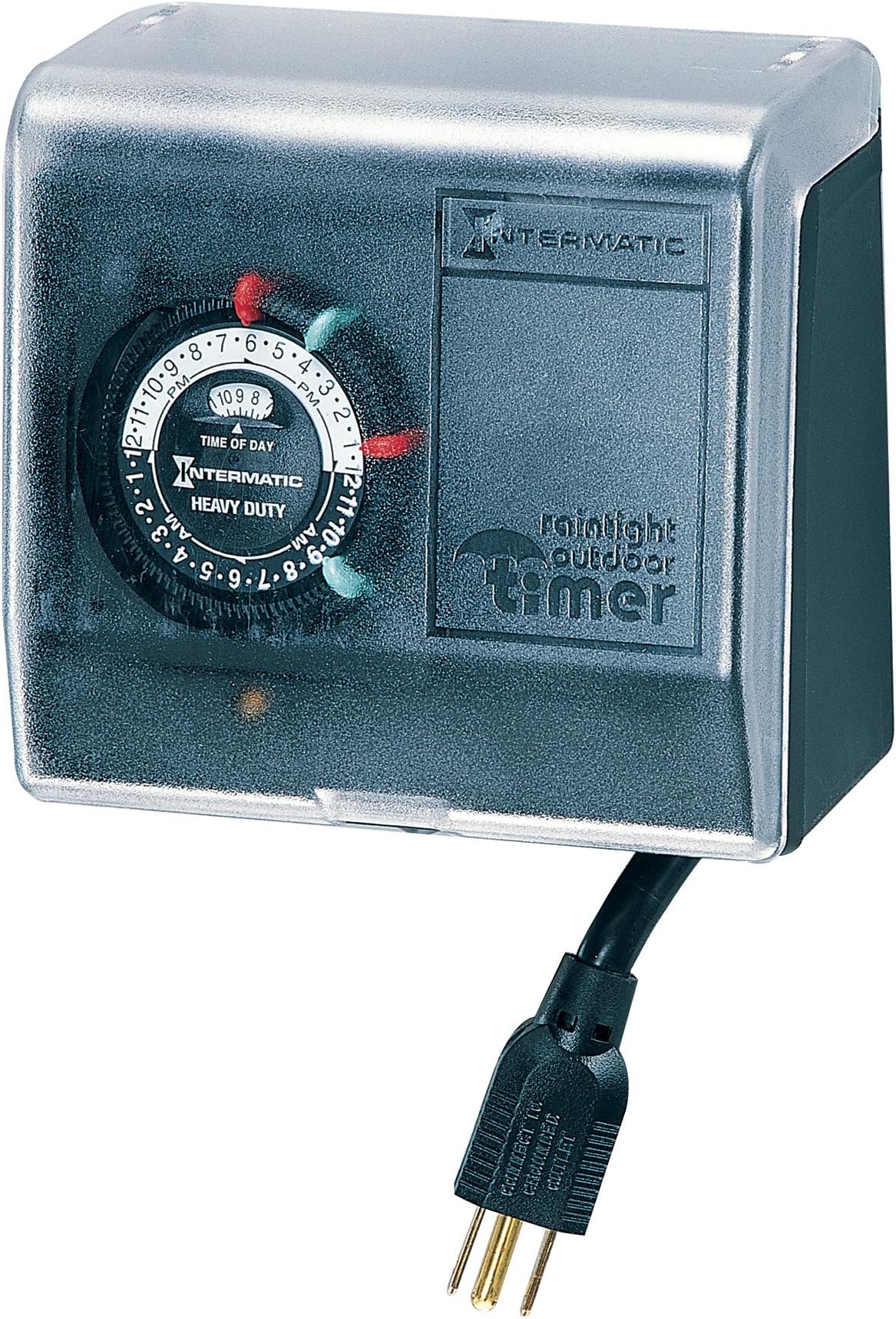 P1101 Plug-in Timer, Black - 2 ON/2 Off Settings, 30-Minute Intervals, Outdoor Rated Enclosure - Ideal for Lights, Landscape Water Control, Pool Pumps, and More