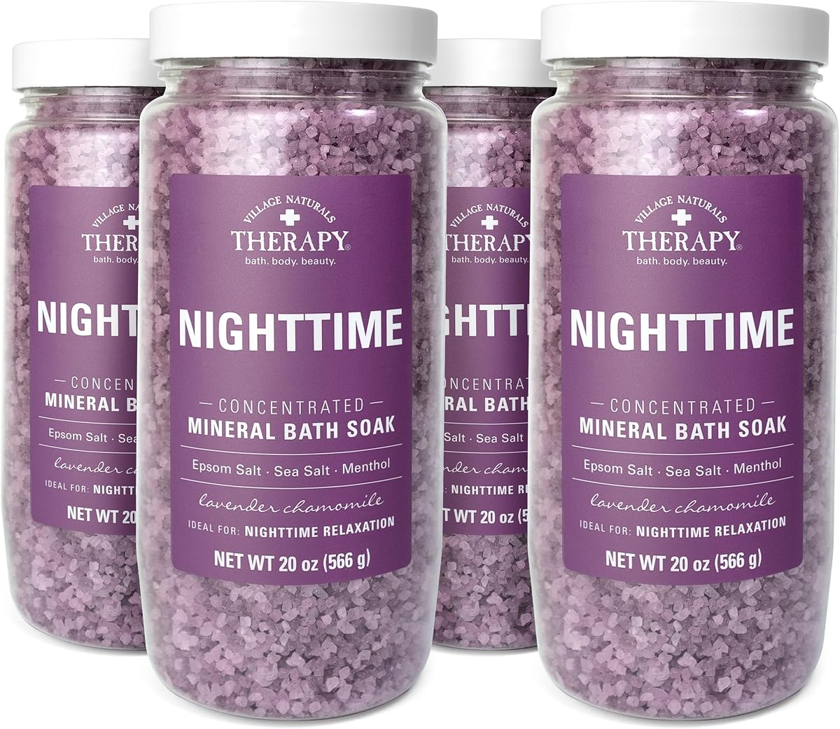 Nighttime Concentrated Mineral Bath Soak, 20 oz, Pack of 4