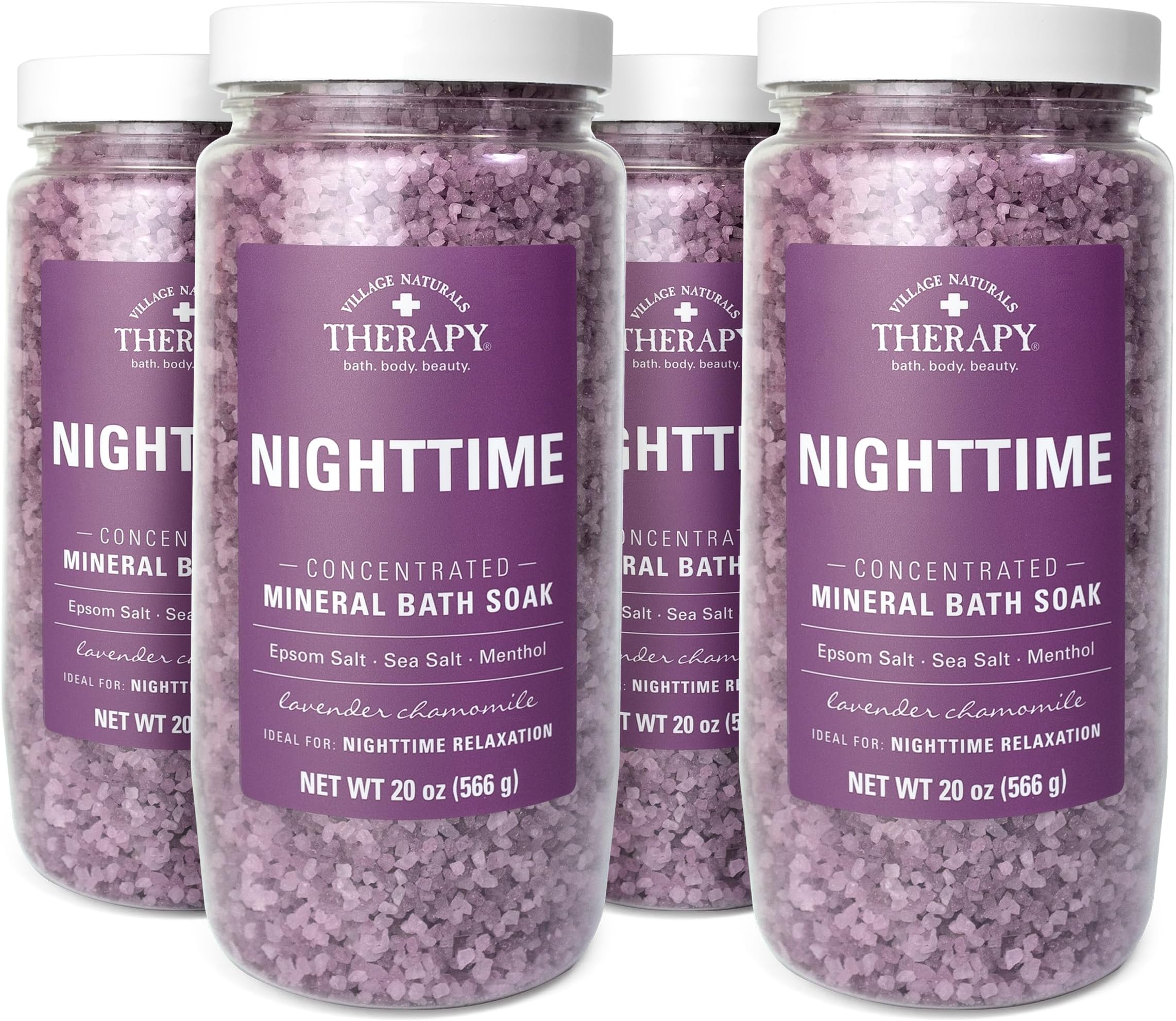 Nighttime Concentrated Mineral Bath Soak, 20 oz, Pack of 4