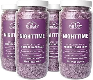 Village Naturals Therapy Nighttime Concentrated Mineral Bath Soak, 20 oz, Pack of 4