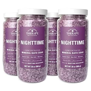 Village Naturals Therapy Nighttime Concentrated Mineral Bath Soak 20 oz Pack of 4