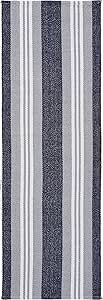 LR Home Coastal Striped Reversible Runner Area Rug, 2'0"" x 6'0"", Ivory/Indigo/Navy (LR04706-IGF2060)