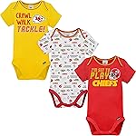 NFL Kansas City Chiefs 3 Pack Short Sleeve Bodysuit, red/yellow/white Kansas City Chiefs, 6-12 Months