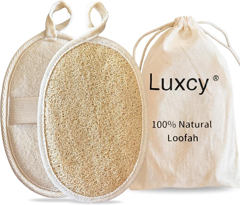 Bucha corporal de bucha vegetal Luxcy com dois lados e alça, Pacote com 2