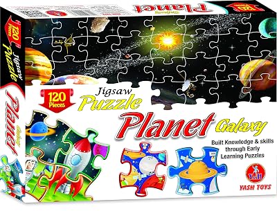 Educational Planet Galaxy Jigsaw Puzzle for Kids, Includes 120 Pieces of Fun Puzzle (Planet)