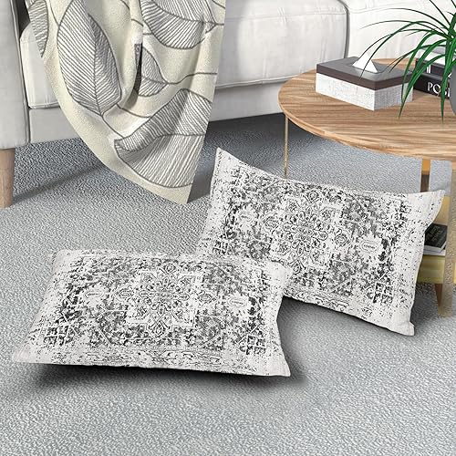 Miniatura 7 de Juego de 2 fundas de almohada lumbares bohemias negras de 12 x 20 pulgadas  12.0 x 20.0 in., estilo étnico, bohemio, rectangular, estilo rústico,