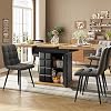 Extendable Dining Table 110-140 x 80 x 75 cm with Shelves for 4-6 People Dining Room Tables with Doors and 2 Drawers Extendable Kitchen Furniture Dining Room Furniture Wood Colour + Black