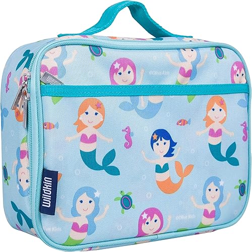 Miniatura 2 de Wildkin Paquete de bolsa de almuerzo con botella de agua de acero de 14 onzas (sirenas)