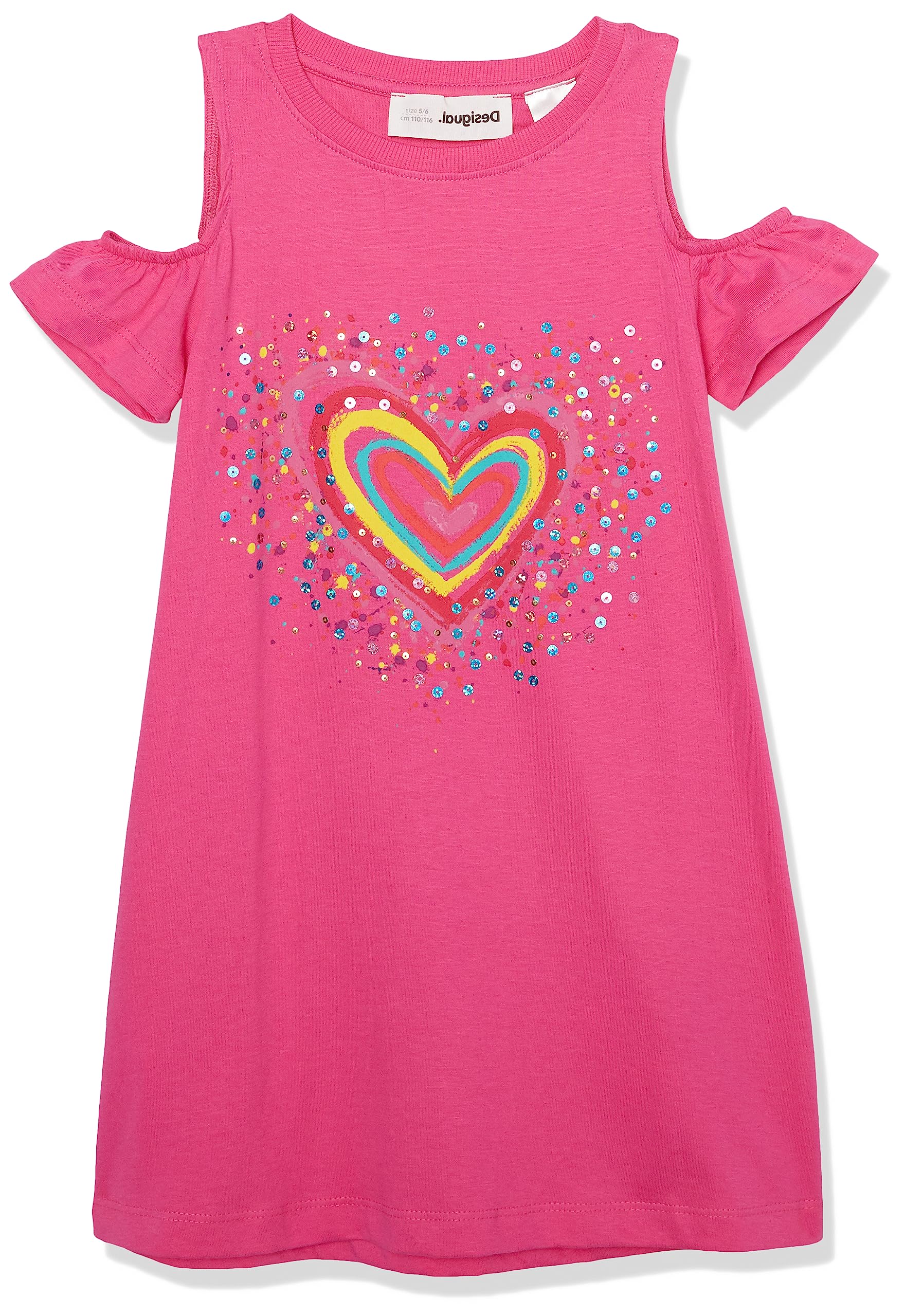 Desigual Girl's Vest_Bloom 3002 Fucsia Dress, Red, 10 Years