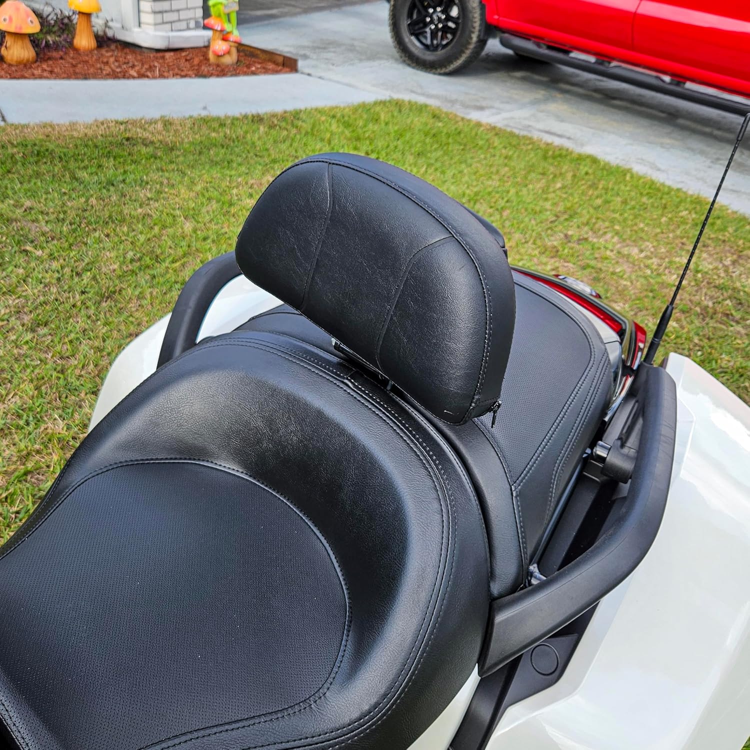 Wsays Driver Backrest Adjustable Rider Backrest Mount Kit w/Storage Pouch Compatible with Can Am Spyder F3/F3-L/F3-S/F3-T 2015-2025