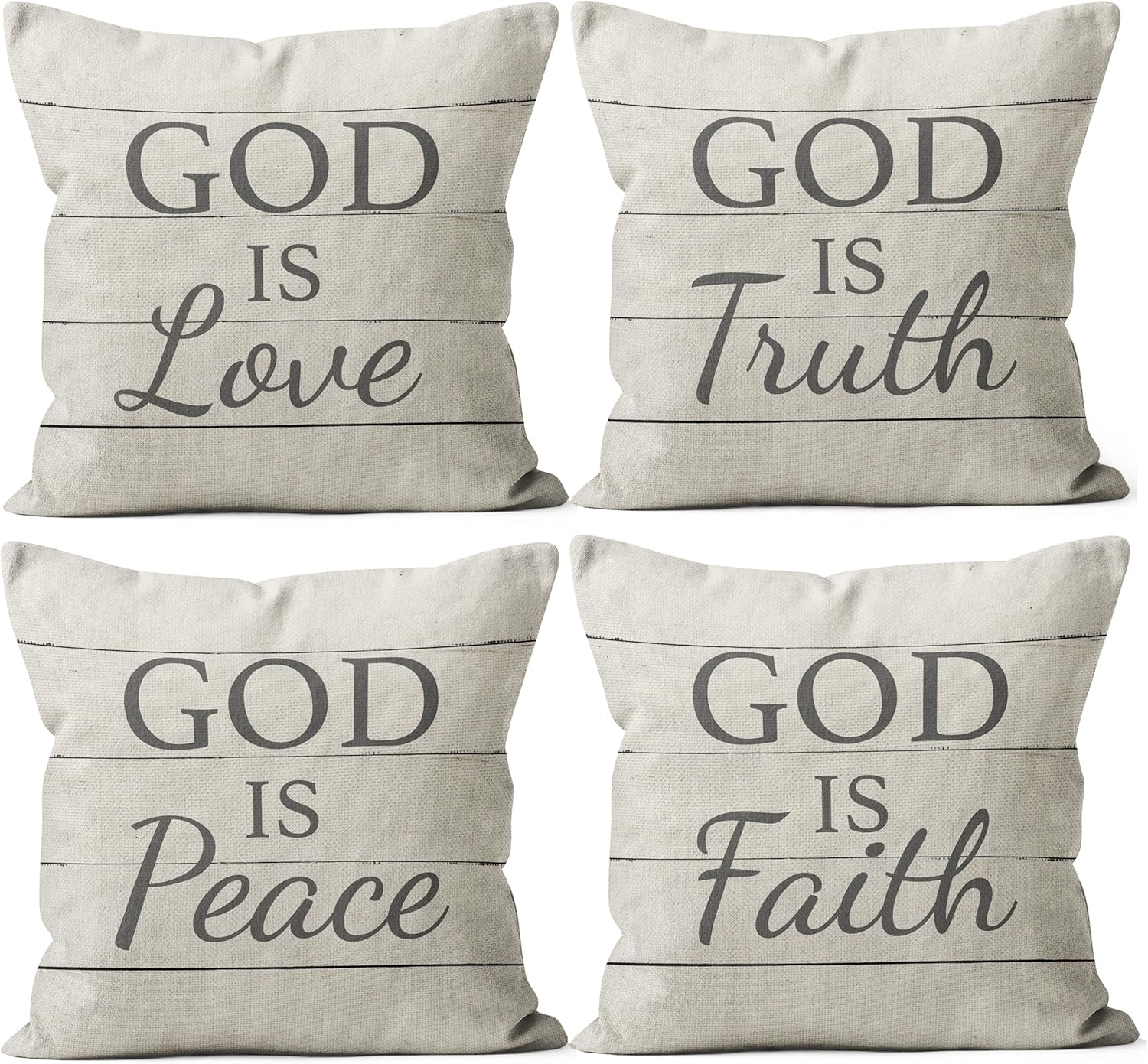 Vintage Rustic Style Be Amazing Inspiring Saying Quote Throw Pillow Covers, Gifts for Teen, Farm Porch Bench Decor, Farm Pillow Cases for Sofa Bed Couch,18 x 18 Inch Set of 4, Farm Living Room Decor