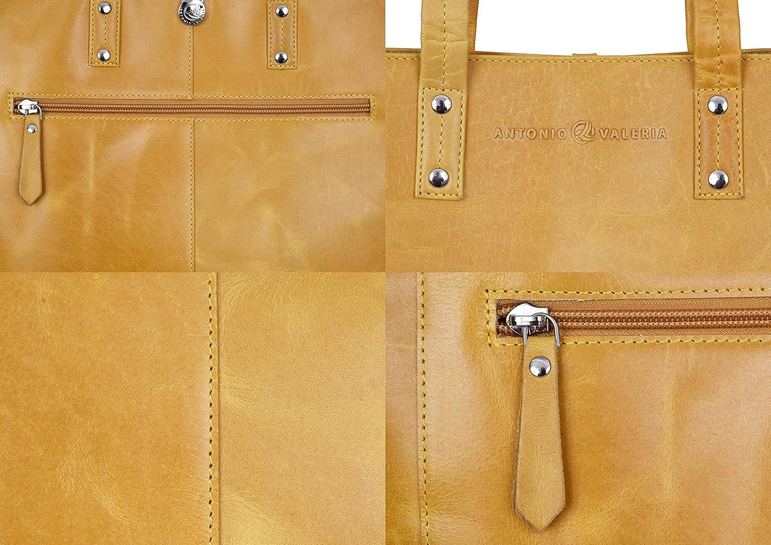 ANTONIO VALERIA Ava Leather Tote/Top Handle Shoulder Bag for Women - Image 5