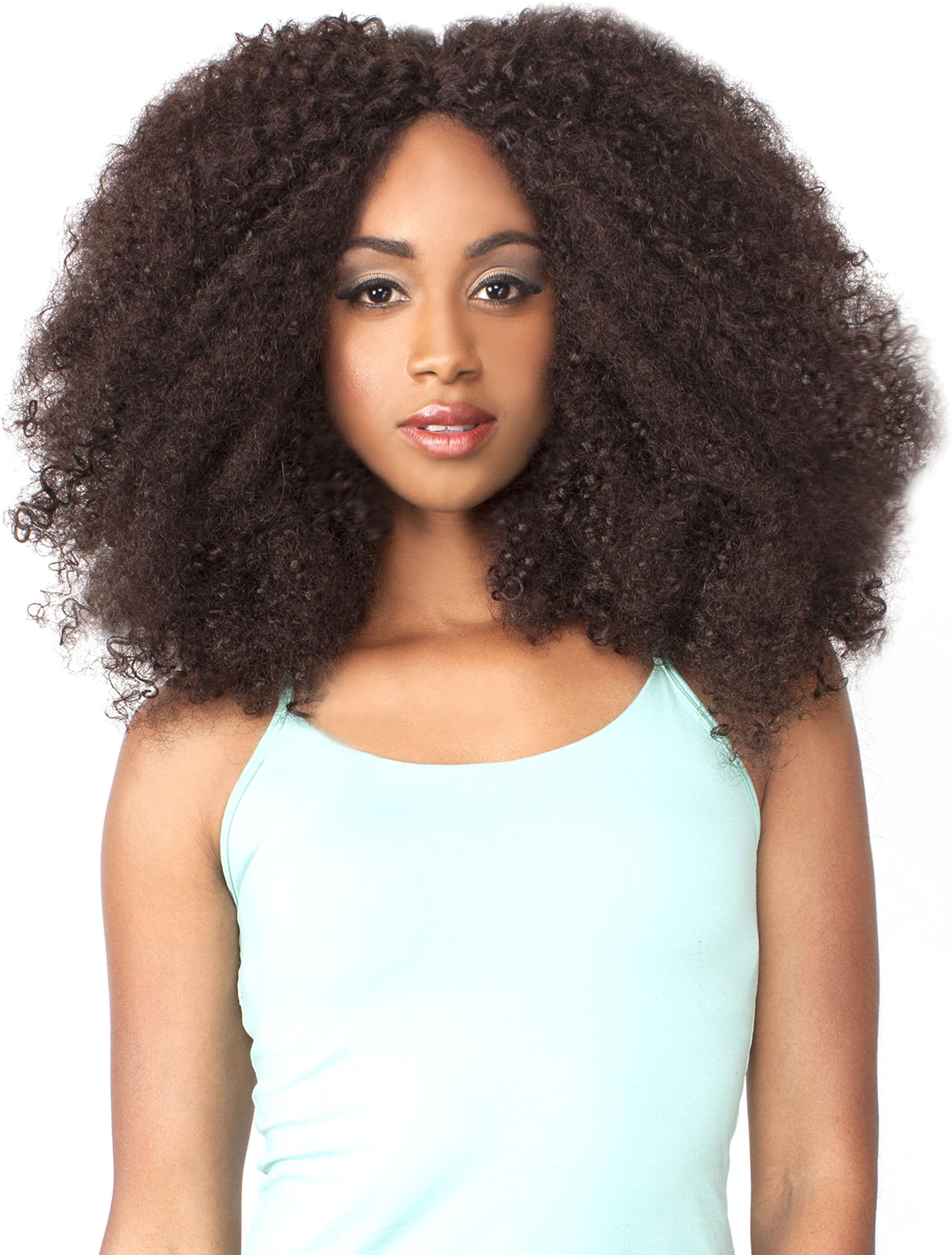 LH AFRO KINKY (BRED) - THE WIG Brazilian Human Hair Blend Invisible Part Lace Front Wig