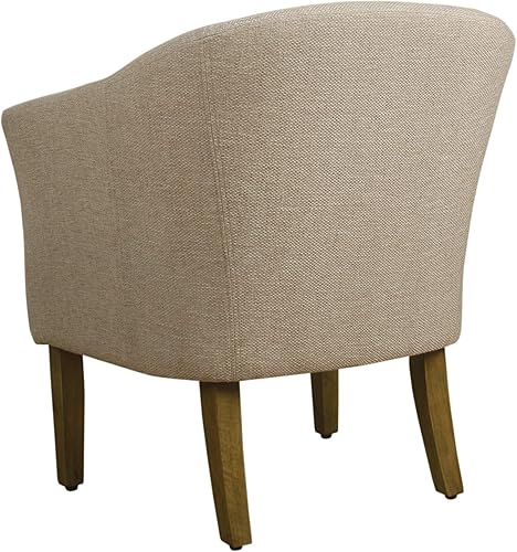 Miniatura 13 de HomePop Silla decorativa en forma de barril, reposabrazos, tela sólida y madera, verde azulado mediano verde azulado,Agua,Marrón,Gris y