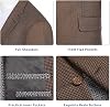 Men's Jacket Sporty Regular Fit Houndstooth Pattern Suit Jacket Blazer 2 Buttons Stretch Blazer Men for Business Travel