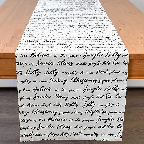 Miniatura 2 de Camino de mesa de Navidad, bufanda de tocador blanco hueso, 100% algodón, decoración de fiesta para el hogar, cocina, comedor, vacaciones, tela