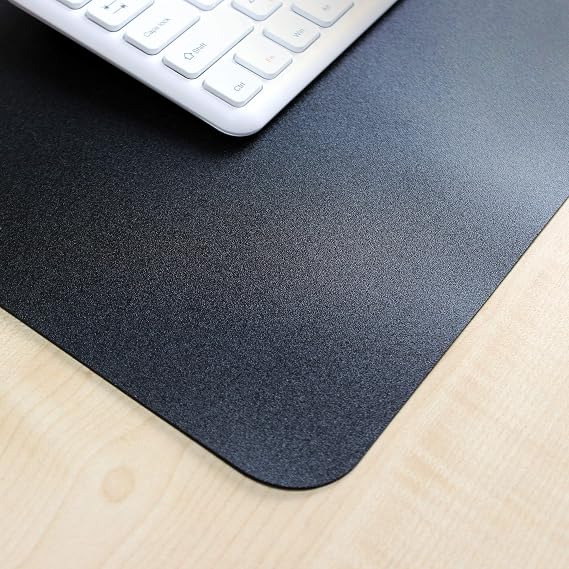 Floortex Desktex Black Vinyl, Rectangular Desk Pad - 19 x 24