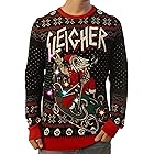 Ugly Christmas Party Light Up Knitted Ugly Christmas Sweater for Men and Women - LED Sleigher -S Light UP- Sleigher