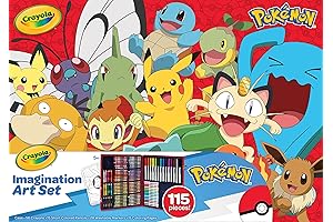 Pokémon Imagination Art Set (115pcs) - Kids Art Kit, Coloring Supplies, Pokémon Toys