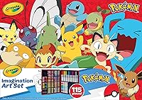 Crayola Pokémon Imagination Art Set 115pc Kids Coloring Kit - Crayons, Markers, Pencils & Pokémon Pages, Ages 5+ Gift