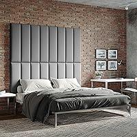 Vista 11 de Jaxx Panelist - Cabecero acolchado moderno, juego de 4 paneles para montar en la pared (cada uno de 11.25 x 30 pulgadas), tamaño Queen