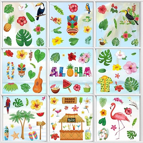 Miniatura 12 de 186 piezas de decoración de Navidad, adhesivos para ventana de Navidad, 9 hojas de calcomanías de copo de nieve con Papá Noel, muñeco de nieve