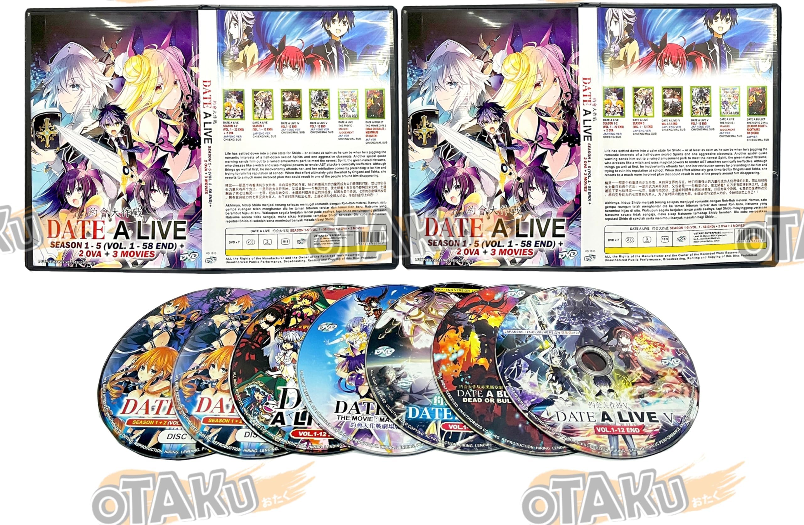 DATE A LIVE (SEASON 1-5 + 2 OVA + 3 MOVIE) - COMPLETE ANIME TV SERIES DVD BOX SET ( JAPANESE DUB WITH ENGLISH SUBS ) SHIP FROM UK