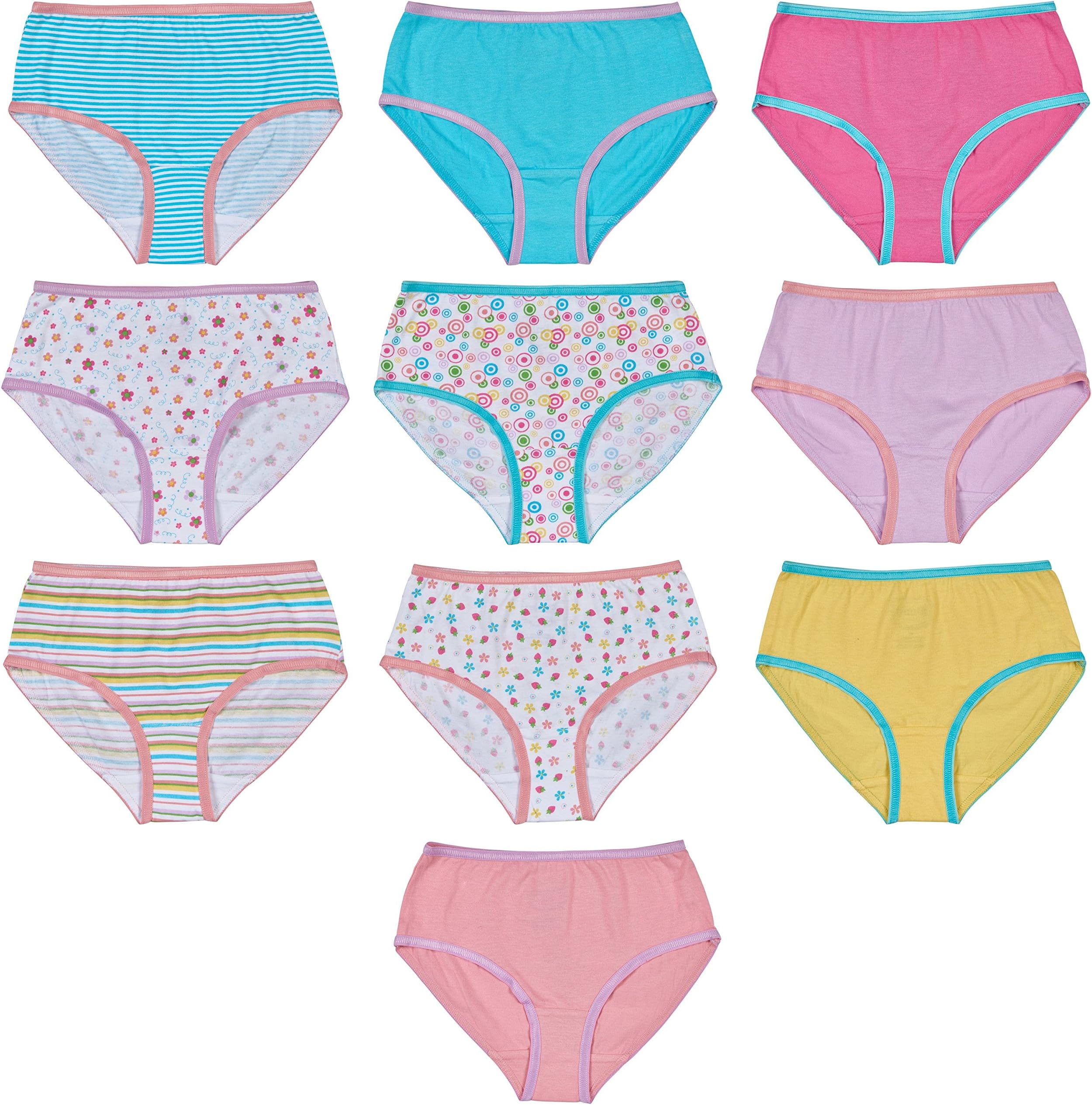 Trimfit Girls 100% Cotton Colorful Briefs Panties (Pack of 10)