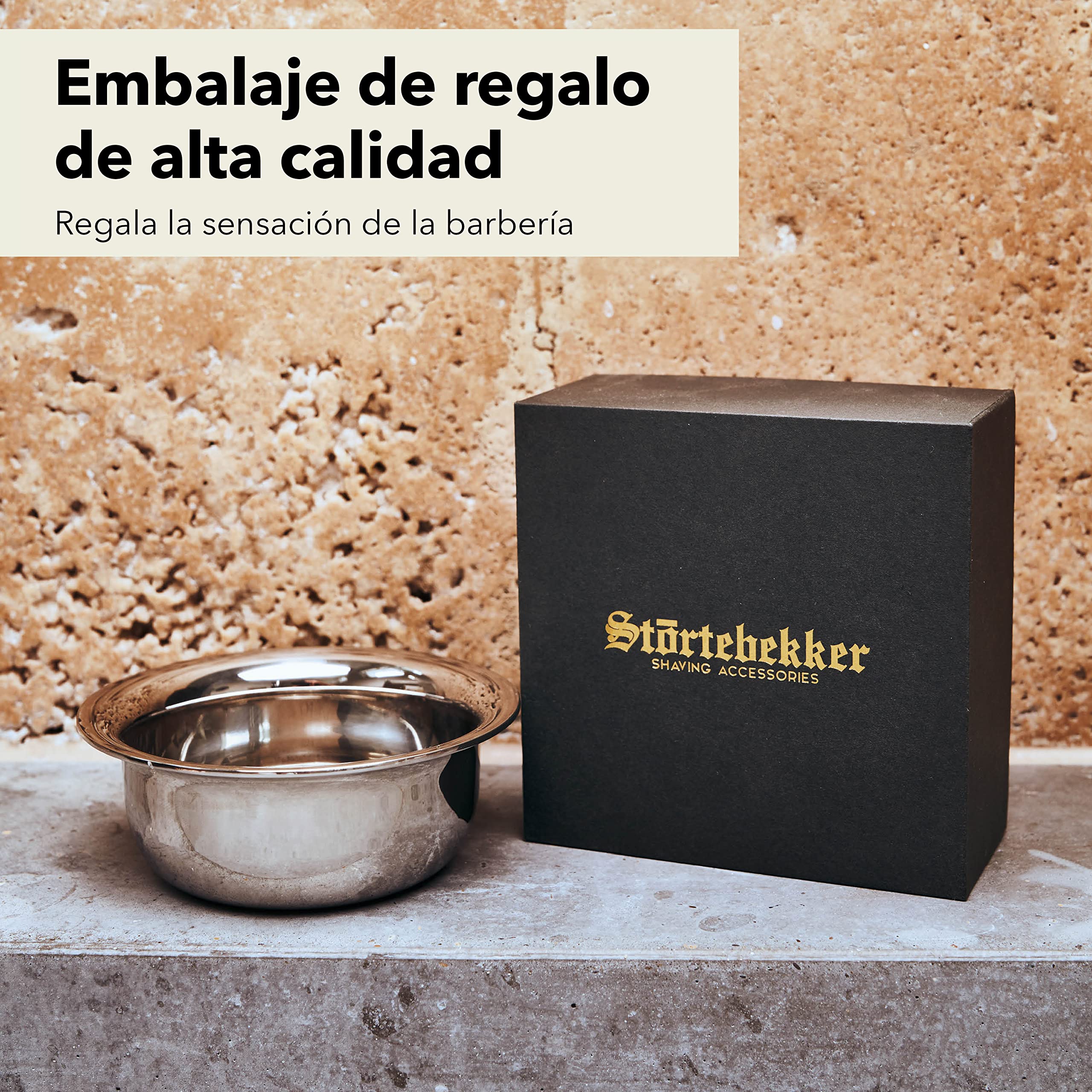 Störtebekker® Cuenco para afeitar Premium - Cuenco Para Afeitar de acero inoxidable - Perfecto para batir la espuma - Bol de afeitar - Shaving Bowl