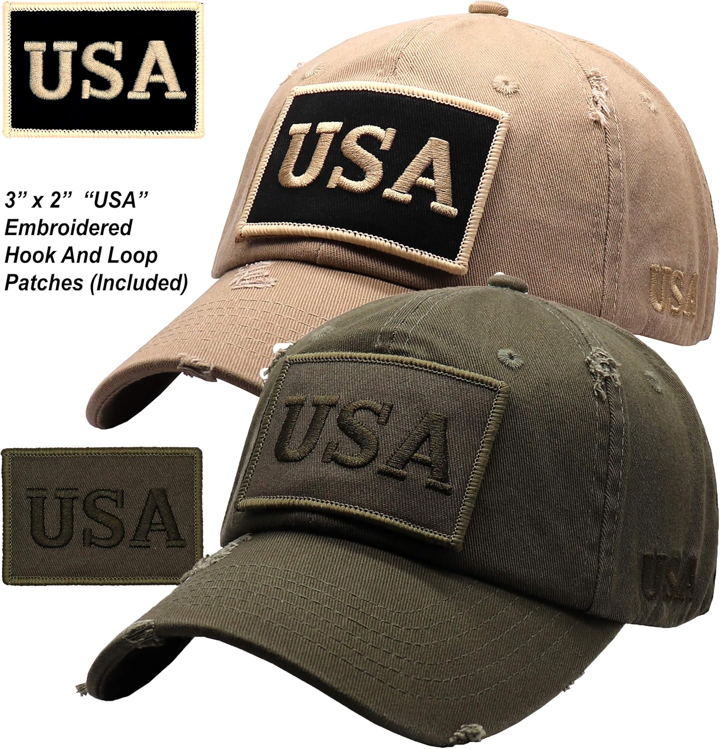 Antourage American Flag Unisex Baseball Hat for Men and Women | USA Flag Mesh Snapback Flat Visor Cap + 2 Patriotic Patches