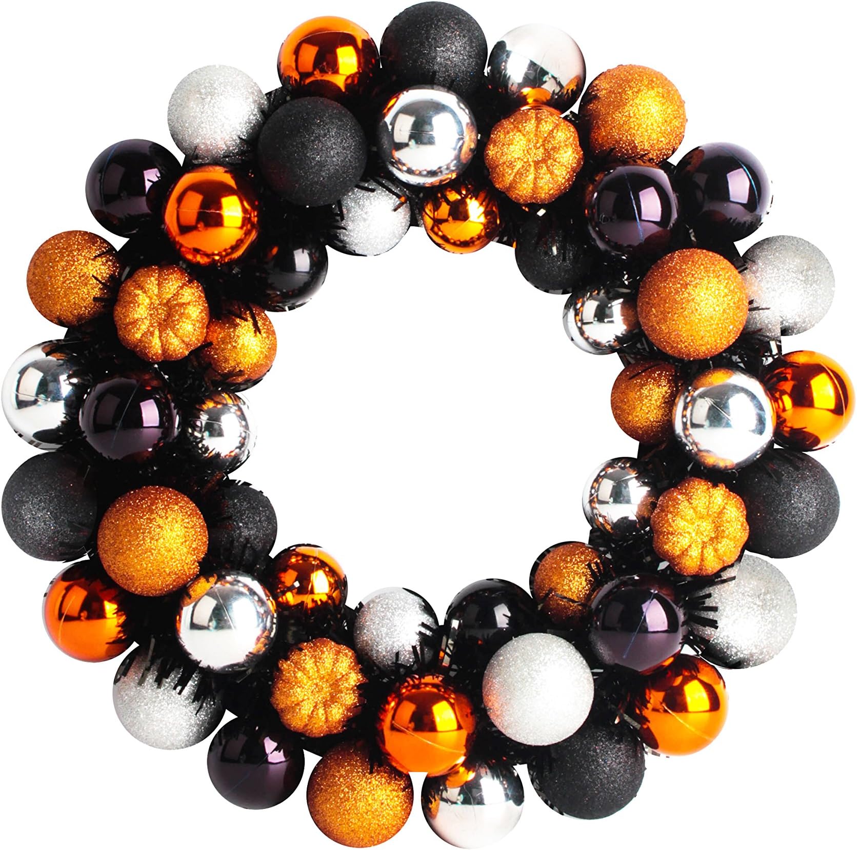 Jusdreen 16" Halloween Wreath Ball Ornaments Shatterproof Front Door Window Hanging Christmas Decorations Balls