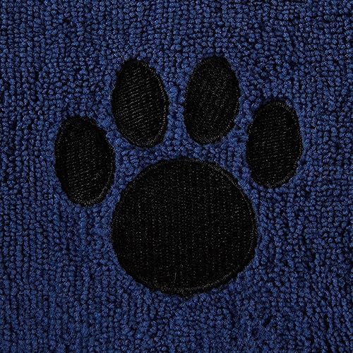 Miniatura 3 de Bone Dry Colección de toallas de aseo para mascotas, microfibra absorbente, XL, 41 x 23.5 pulgadas, azul marino bordado