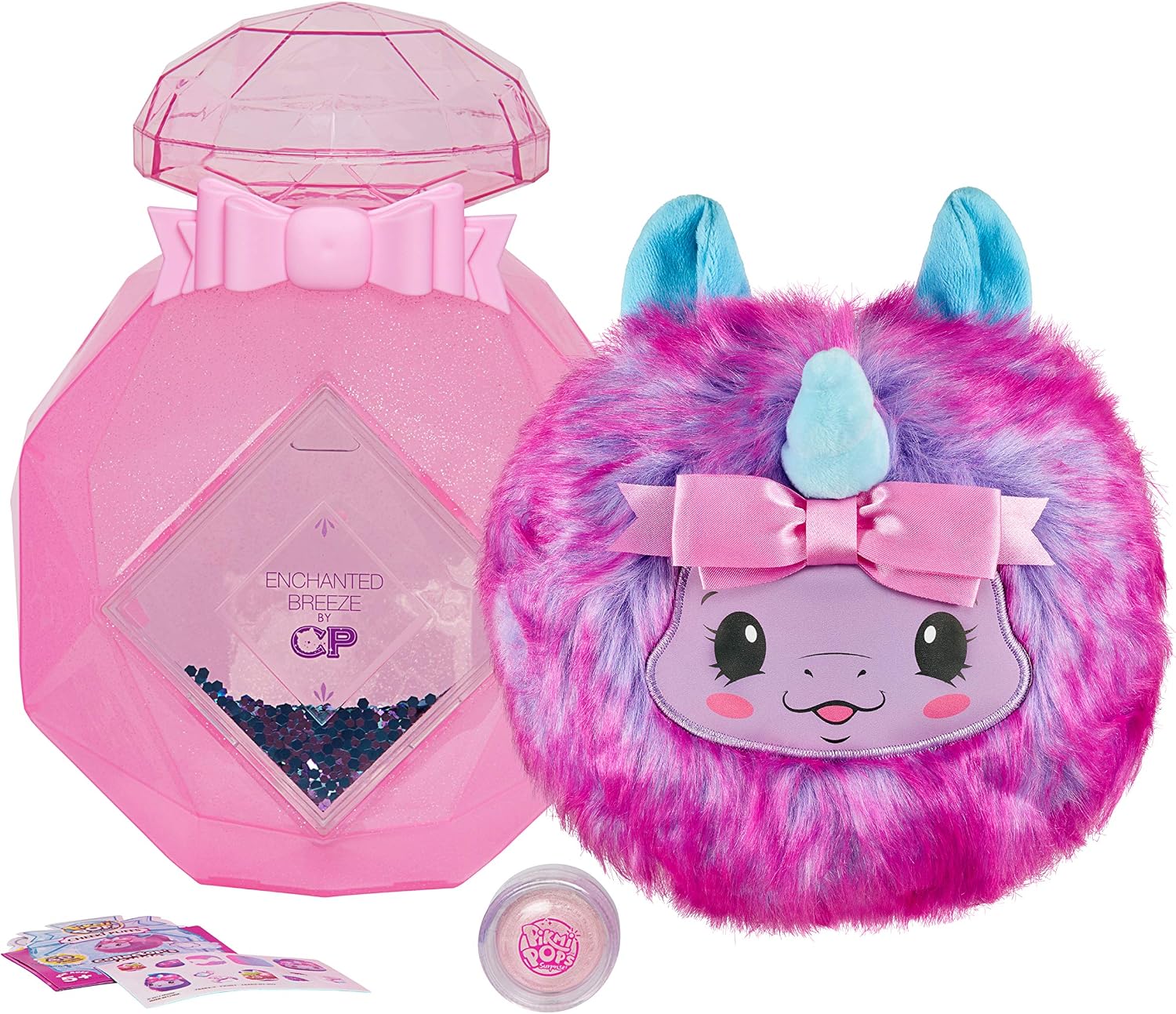 Pikmi Pops Cheeki Puffs - Cheekles The Unicorn - 1pc Large 7" Collectible Scented Shimmer Plush Toy in Perfume with Surprises