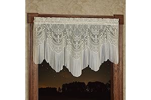 Victorian Fleur De Lis Lace Window Treatment Scalloped Valance