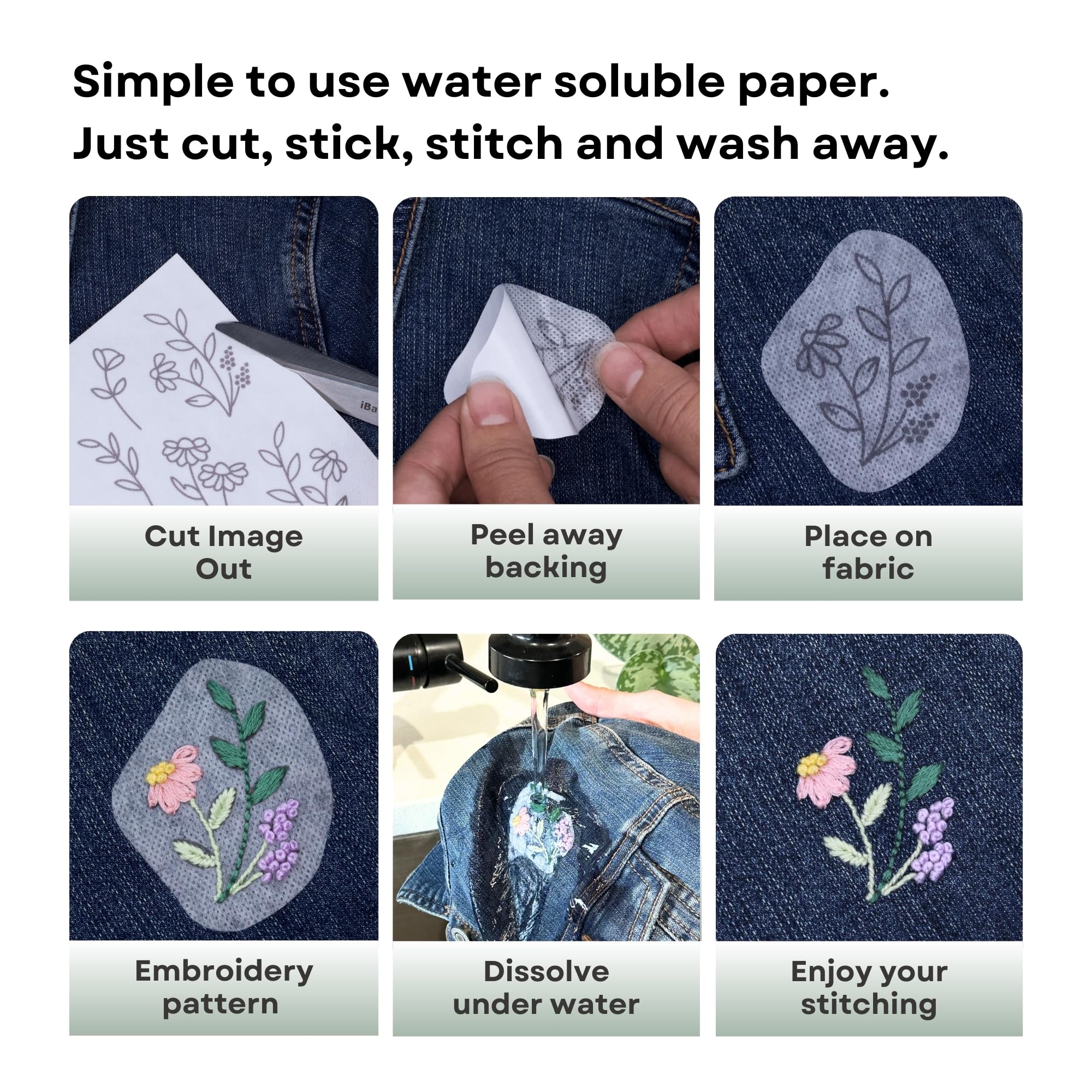 Stick & Stitch Embroidery Patterns - Floral & Alphabet Designs -3 Stick & Stitch Embroidery Patterns - Floral & Alphabet Designs -3