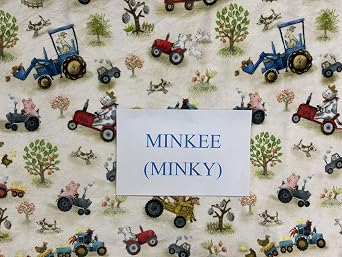 60 Wide Shannon Fabrics Minky Digital Cuddle Funny Farm Beige