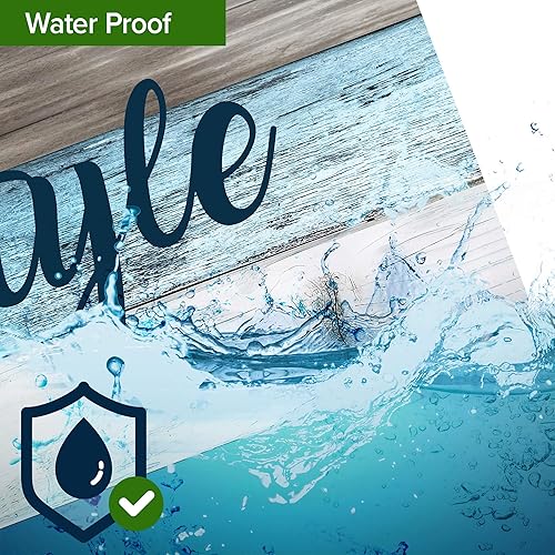 Miniatura 1115 de My Sign Center - Letrero personalizado, 11 colores de fuente, 13 estilos de fuente, 4 opciones de agujero, 22 tamaños, 8 x 32 pulgadas, sin óxido,