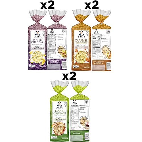 Miniatura 20 de Quaker Tortas de arroz grandes, ligeramente saladas, sin gluten, 100% granos integrales, 4.47 onzas, paquete de 6