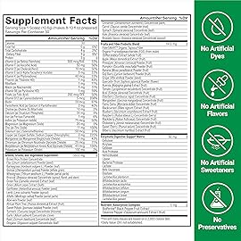 Force Factor Smarter Greens Daily Wellness Powder, Greens Superfood Powder to Support Gut Health, Bloating & Digestion, with 40+ Superfoods, 125 Million CFUs of Probiotics, Citrus Flavor, 30 Servings