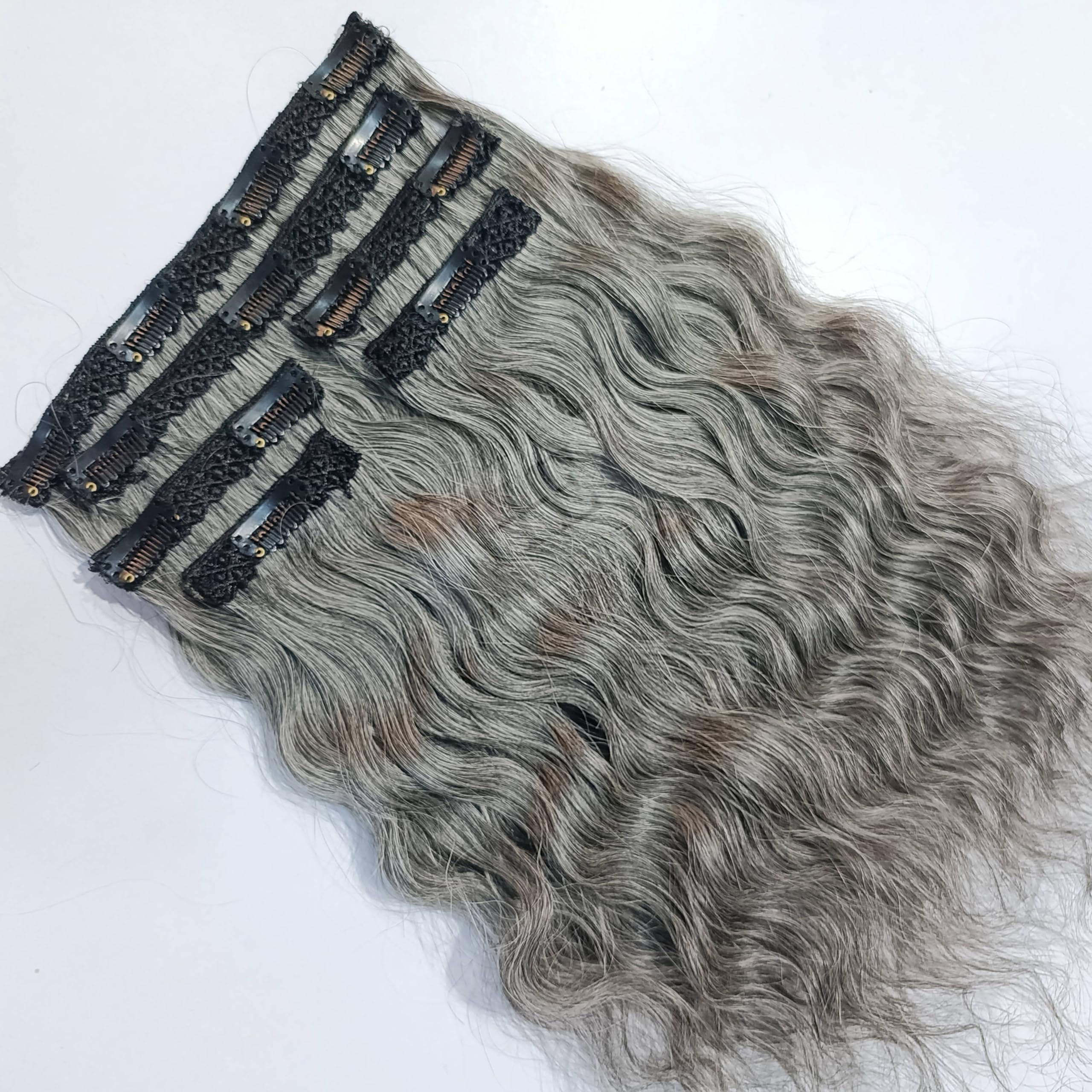 Amazon.com : Raw Indian Grey Salt and pepper Human Hair Wavy Clip Amazon.com : Raw Indian Grey Salt and pepper Human Hair Wavy Clip