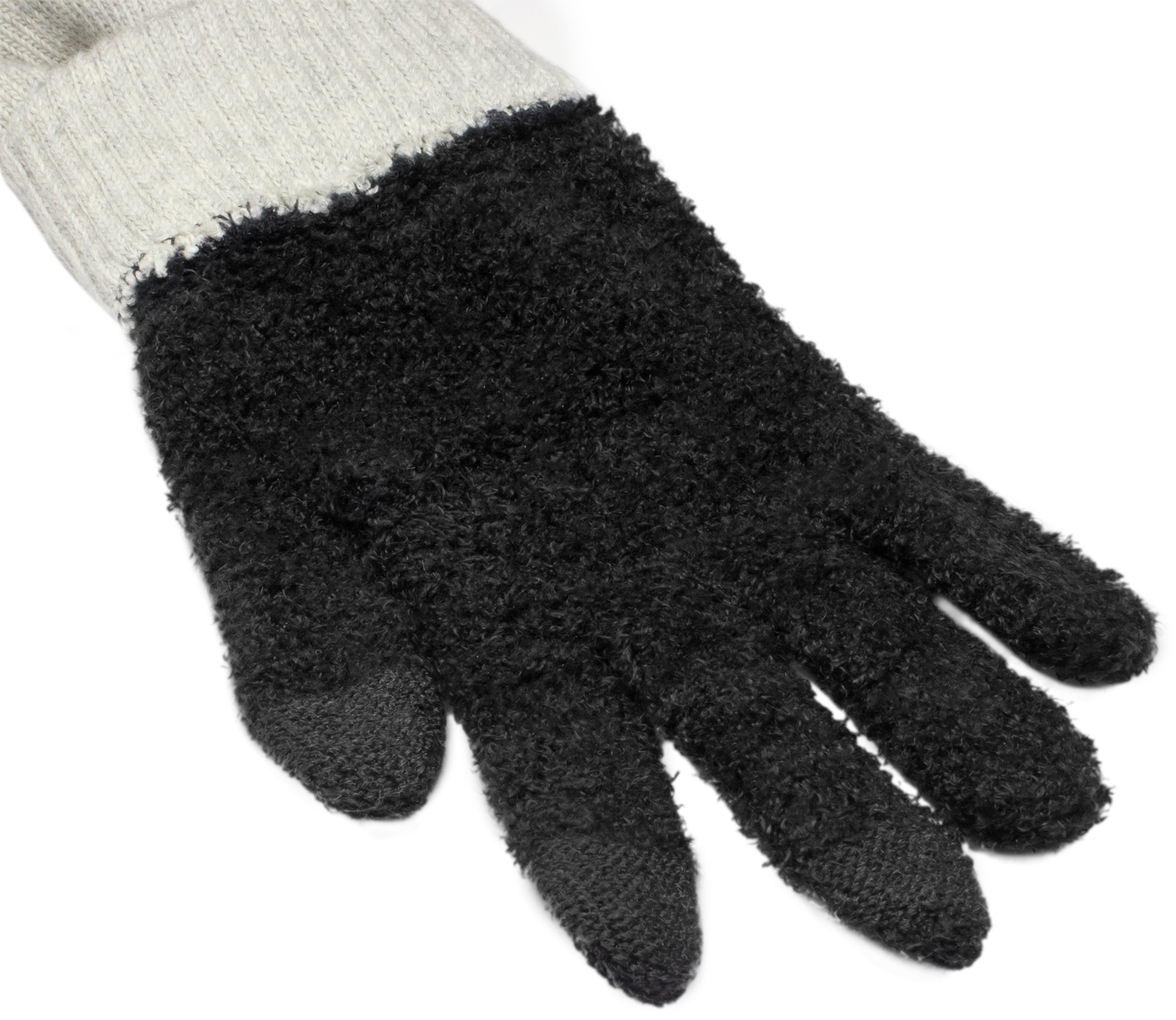mumbi Touchscreen Handschuhe M für kapazitive Displays grau extra warm Fashion