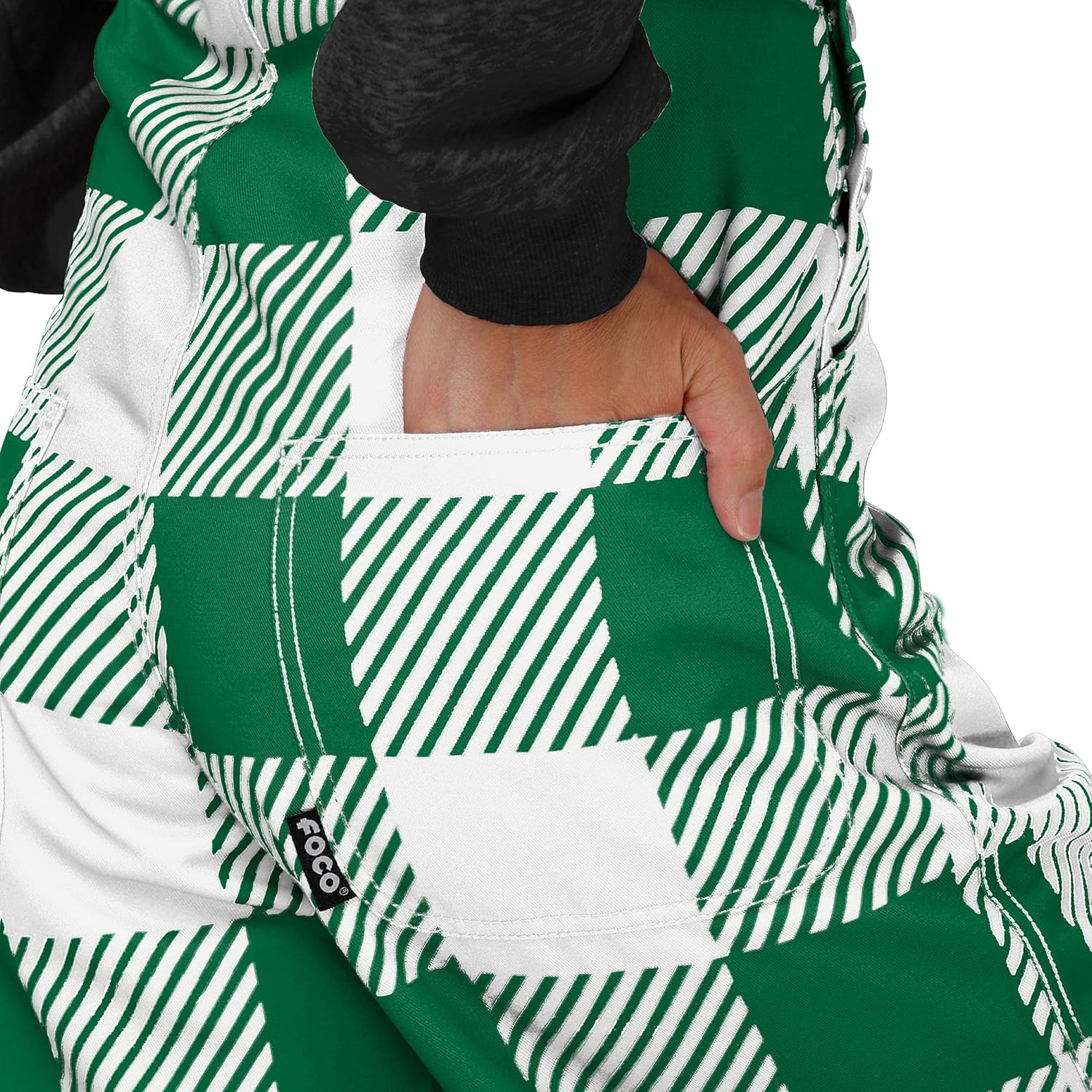 FOCO NFL womens Nfl Team Logo Plaid Bib Overalls