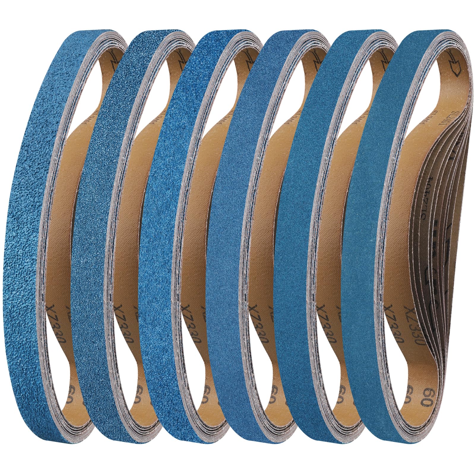 Shineboc Sanding Belt 25 x 762 mm, 10PCS Sander Belts 40/60/80/120/240/400 Grit for Polishing Metal Wood