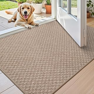 COLOR&GEOMETRY Fussmatte Innen 61 x 92 cm, Schmutzfangmatte Groß Innen Fussmatten Haustür Waschbar Schnelltrocknend, Fußmatte Dünn Türmatte Fußabtreter Eingangsteppich rutschfest, Beige