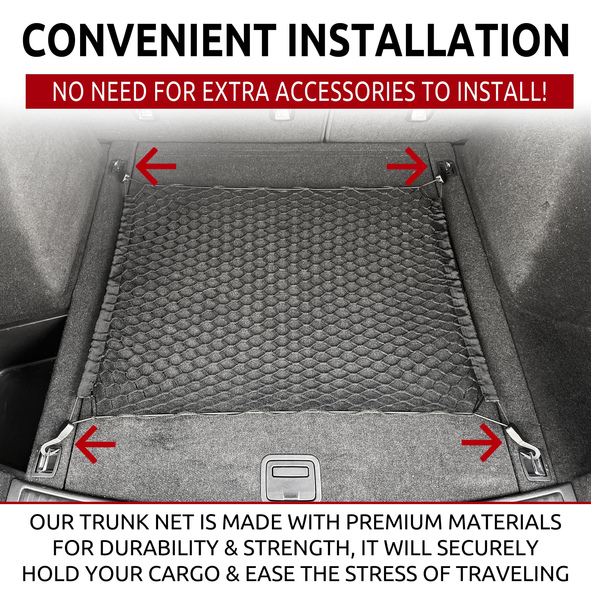 Busta posteriore + rete elastica per bagagliaio Acura RDX 2019-2022 - Organizer e deposito bagagliaio Premium - Rete bagagli per SUV - Miglior organizer per auto per Acura RDX