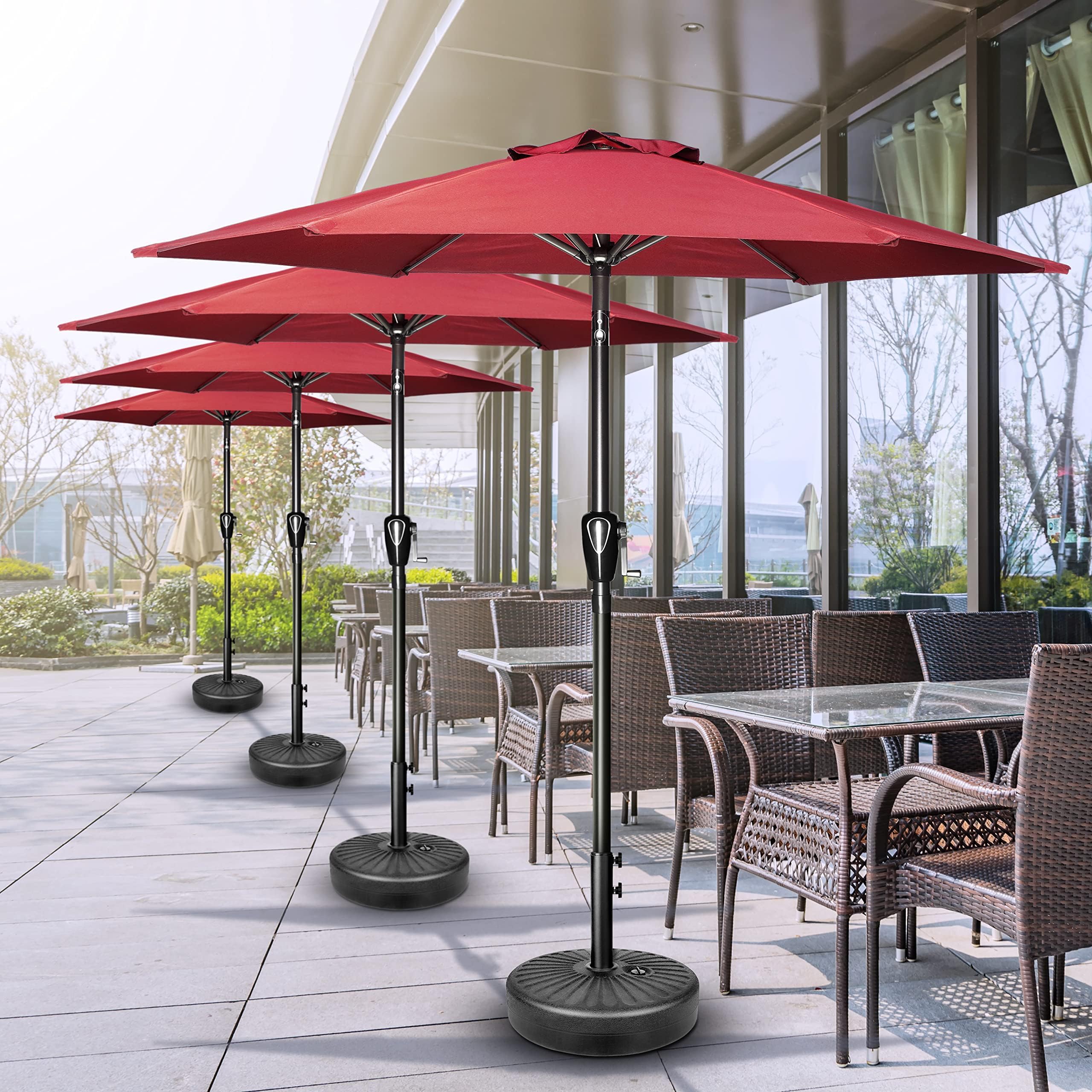 Simple Deluxe 2 Pack 9ft Patio Umbrella Outdoor Table Market Umbrella, 8 Sturdy Ribs for Garden, Deck, Backyard, Pool, Red : Patio, Lawn & Garden