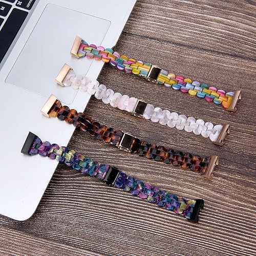 Miniatura 8 de Correas de resina ovaladas compatibles con Fitbit Charge 33 SECharge 4 para mujeres y niñas, elegantes pulseras de repuesto con hebilla de acero