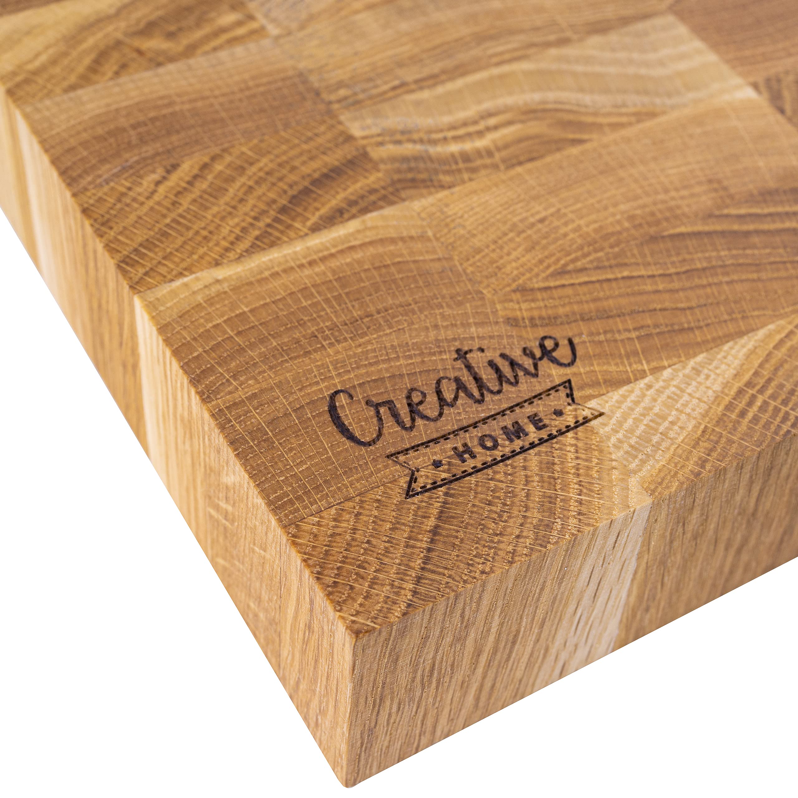Creative Home Schneidebrett Holz Brett Eiche Küche | 32 x 24 x 4 cm | Groß