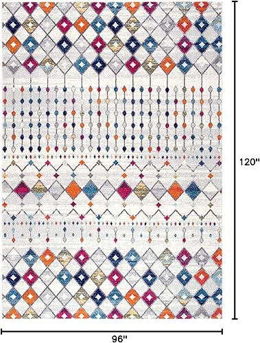 Miniatura 97 de nuLOOM 2x8 Alfombra de Área Blythe Marroquí, Negro y Blanco, Diseño Bohemio Desvanecido, Resistente a Manchas, Para Dormitorio, Comedor, Sala